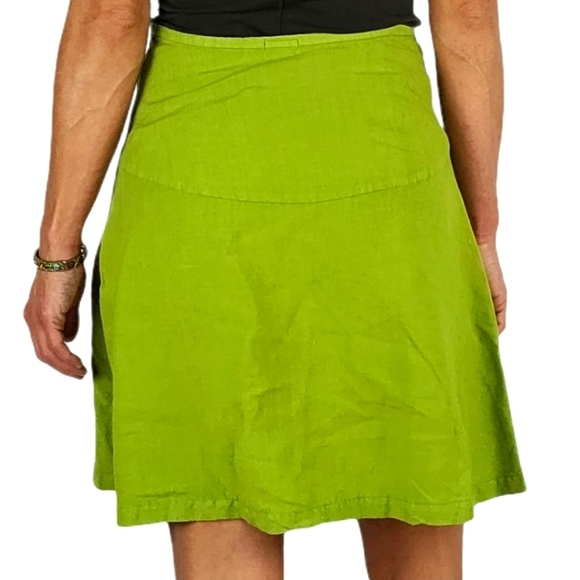 Texture 100% HEMP Skirt Size X Small Green Pocket - Picture 3 of 4